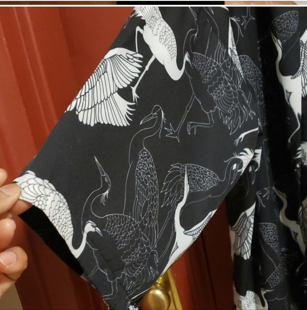 Source Unknown Gray Casual Black With Flamingo Pr… - image 8